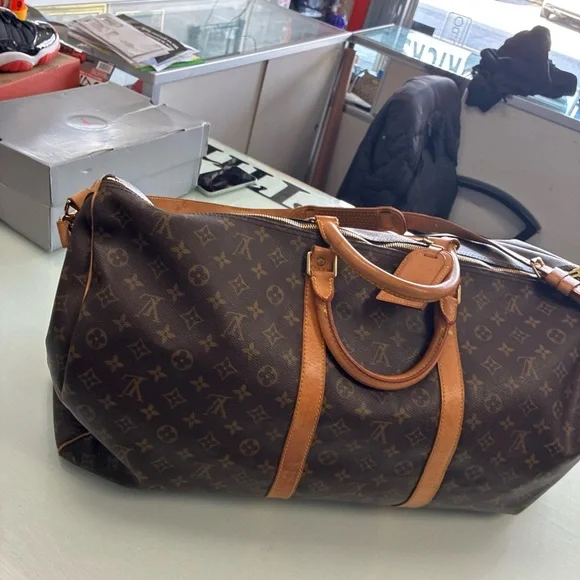 Rare Louis Vuitton Monogram Keepall Bandouliere 60 Boston bag M41422 PVC Brown - Picture 8 of 16